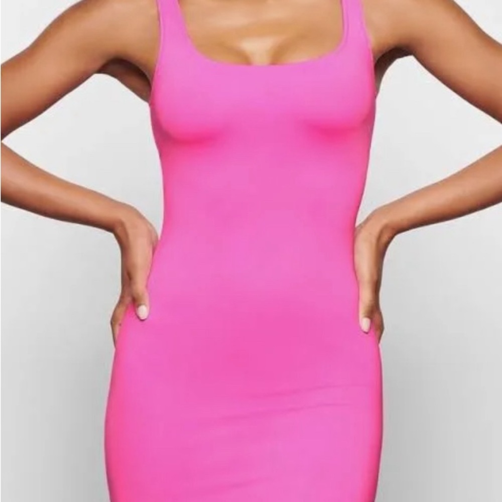 SKIMS BEIGHT PINK TANK DRESS